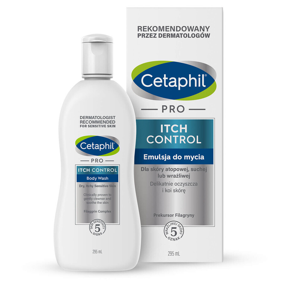 Cetaphil Pro Itch Control, emulsione detergente, per neonati, bambini e adulti, 295 ml