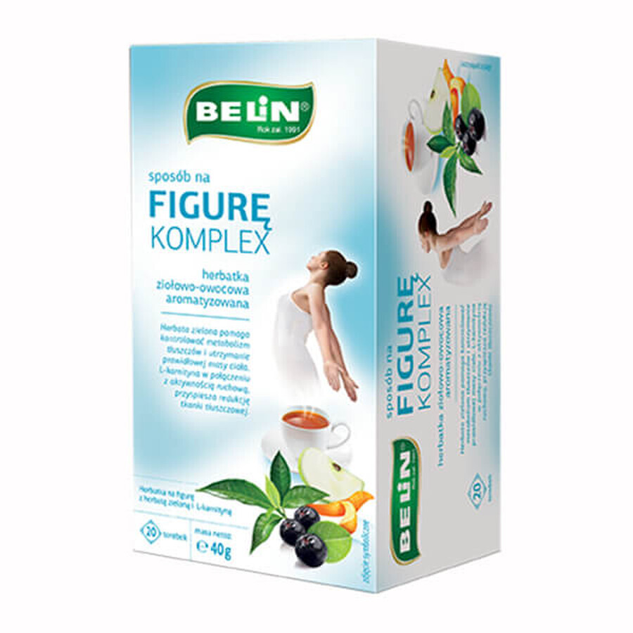 Belin Sposób na figura komplex, tè alle erbe e alla frutta, aromatizzato, 2 g x 20 bustine per la figura, BELIN, 20 bustine