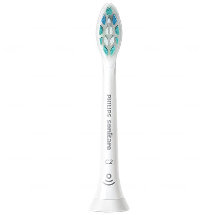 Philips, punte di ricambio per lo spazzolino Sonicare C2 Optimal Plaque Defence, HX9024/10, bianco, 4 pezzi