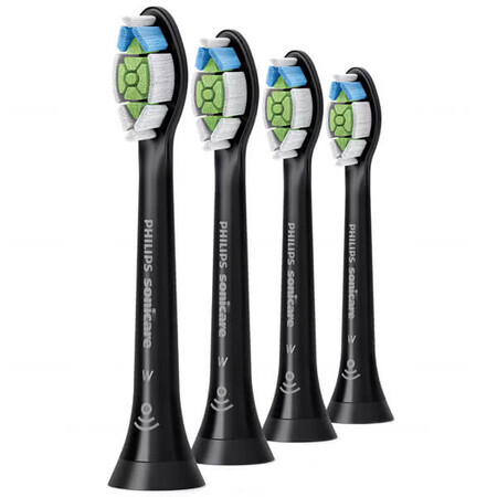 Philips, punte di ricambio per lo spazzolino sonico Sonicare W2 Optimal White, HX6064/11, nero, 4 pezzi