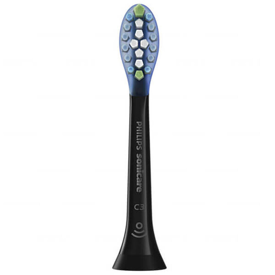 Philips, punte di ricambio per lo spazzolino sonico Sonicare C3 Premium Plaque Defence, HX9044/33, nero, 4 pezzi