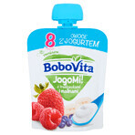 BoboVita JogoMi! Frutta con yogurt in tubo, fragole, lamponi, 80 g