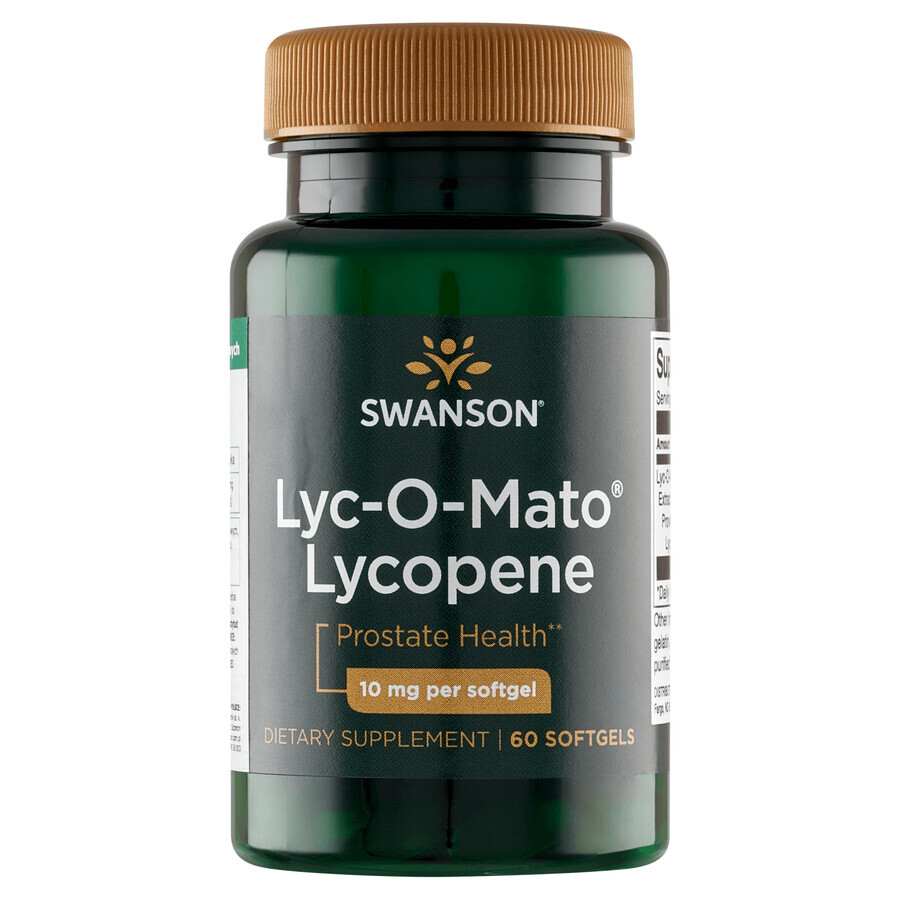 Swanson Lyc-O-Mato Lycopene, licopeno natural, 60 cápsulas de gel