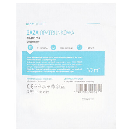 SEMA Protect, garza non sterile, filettatura 17, 1/2 m2, 1 pezzo