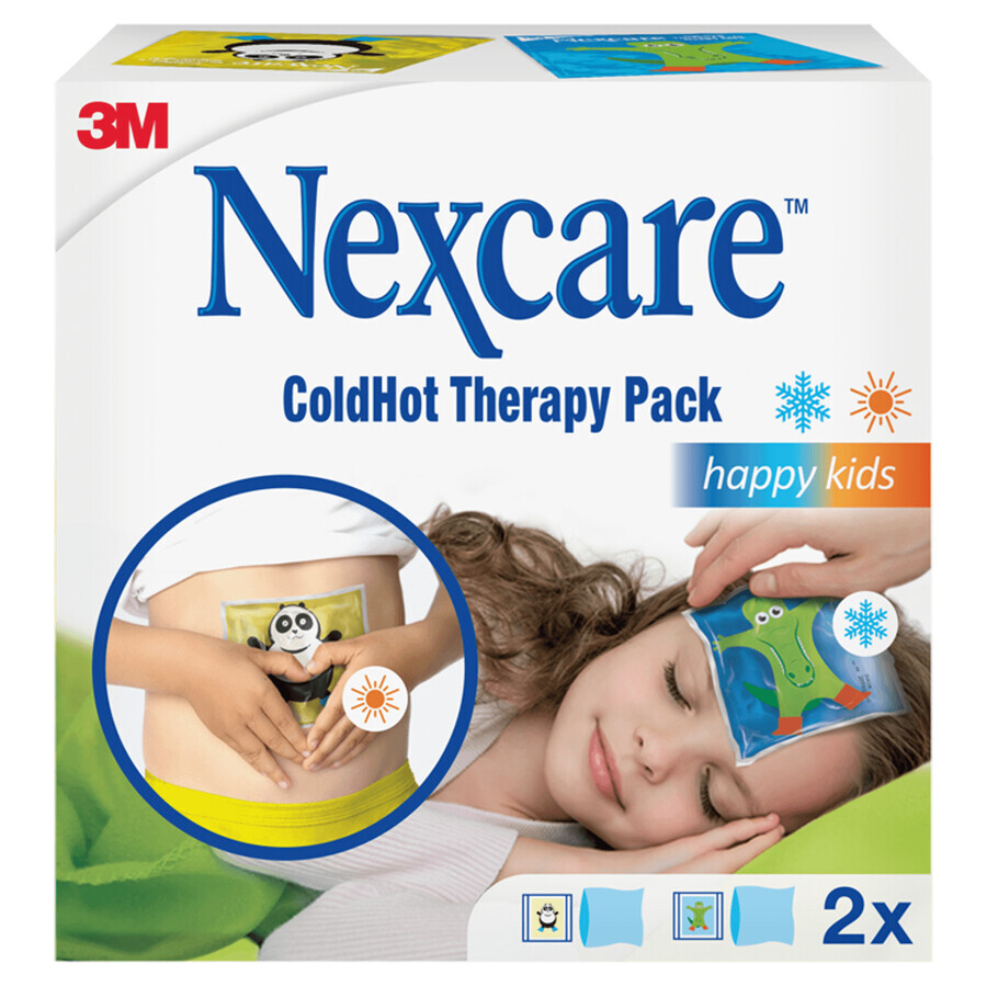 Nexcare ColdHot Happy Kids, confezione in gel caldo-freddo, 11 cm x 12 cm, 2 pezzi