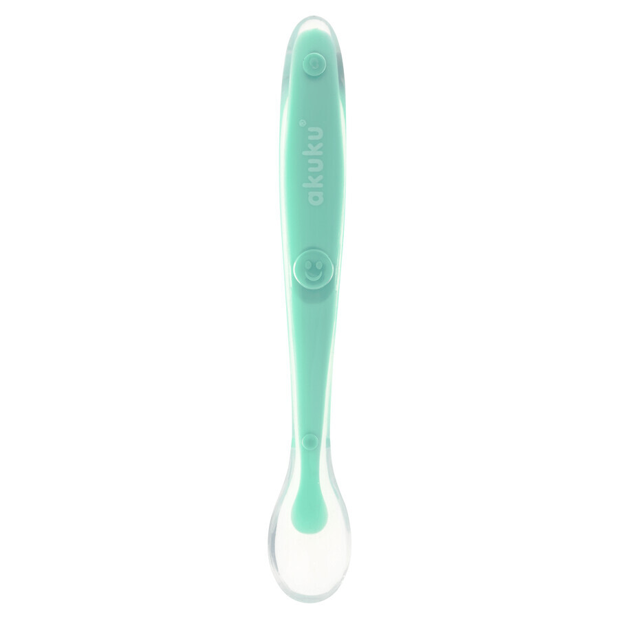 AKUKU, cucchiaio in silicone, menta, A0416, a partire da 4 mesi, 1 pezzo