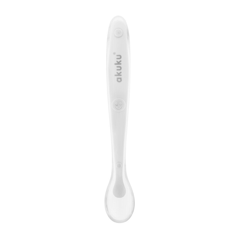 AKUKU, silicone spoon, white, A0417, from 4 months, 1 pc