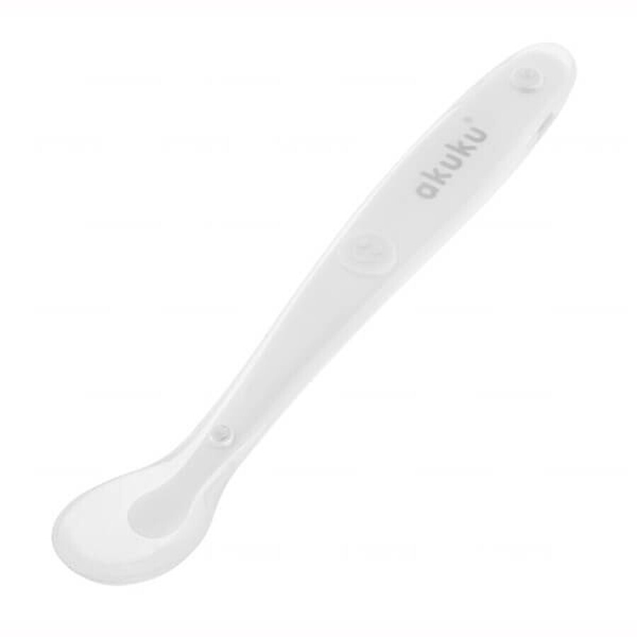 AKUKU, silicone spoon, white, A0417, from 4 months, 1 pc