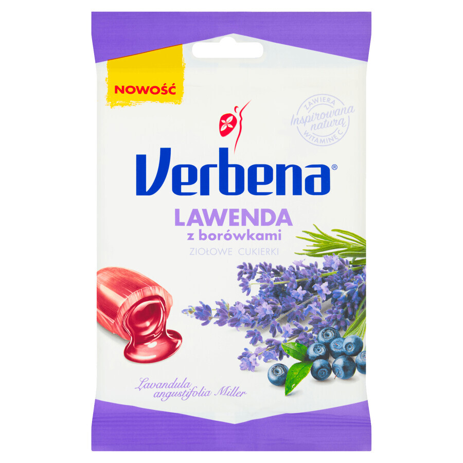 Verbena Lavanda con mirtilli, caramella alle erbe con vitamina C, 60 g