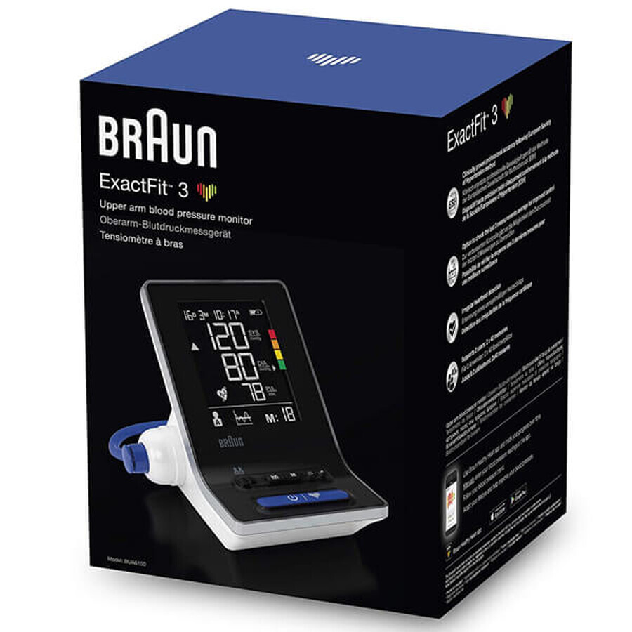 Braun ExactFit-3 BUA6150, misuratore automatico della pressione arteriosa nella parte superiore del braccio