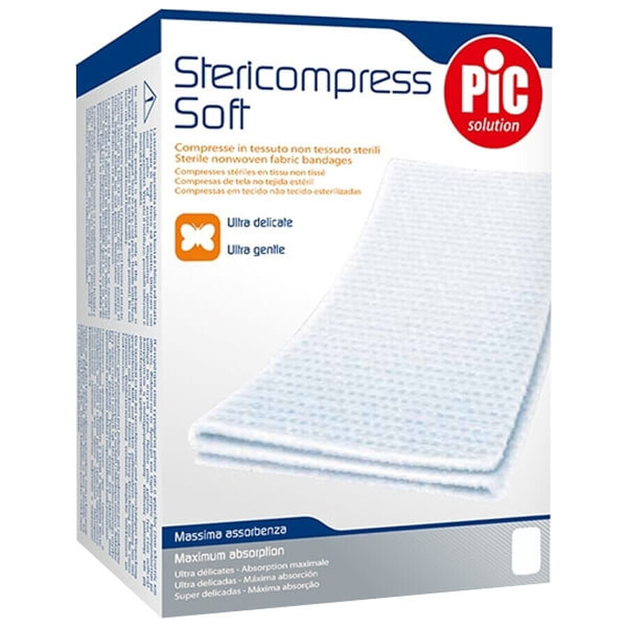 Pic Solution Stericompress Morbide compresse sterili, in tessuto non tessuto, 18 cm x 40 cm, 12 pezzi