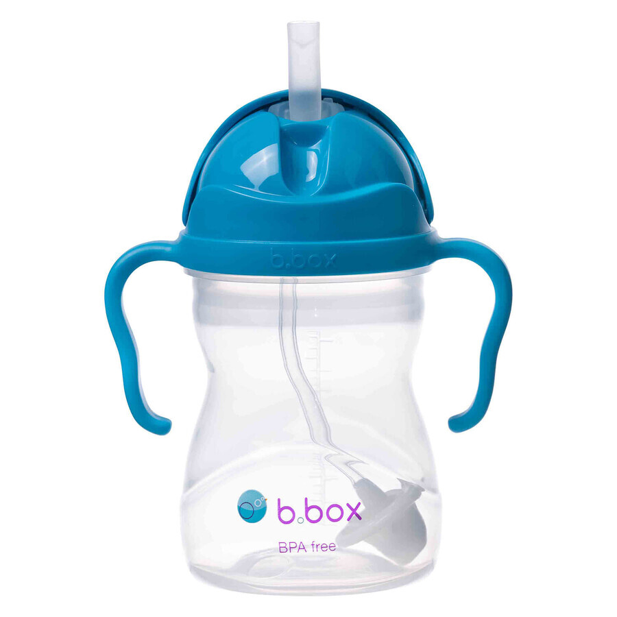 B.Box, bottiglia con cannuccia, cobalto, da 6 mesi, 240 ml