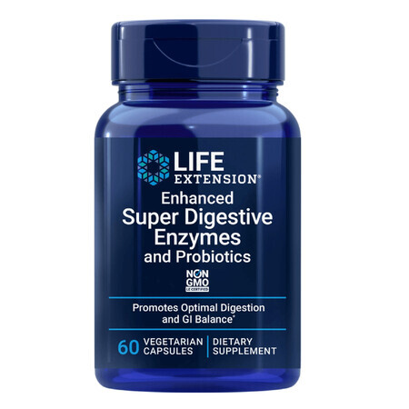 Life Extension Enhanced Super Digestive Enzymes with Probiotics, 60 gélules végétales