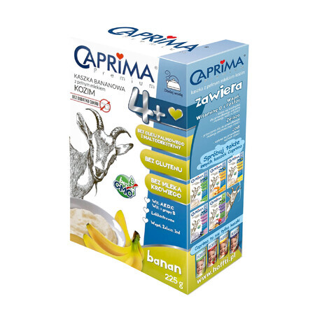 Caprima Premium corn and rice porridge with whole goat's milk, bananas, gluten-free, after 4 months, 225 g