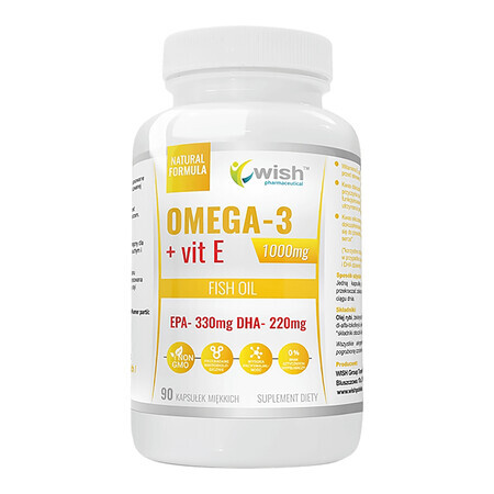 Wish, Omega-3 + vitamina E 1000 mg, 90 capsule molli