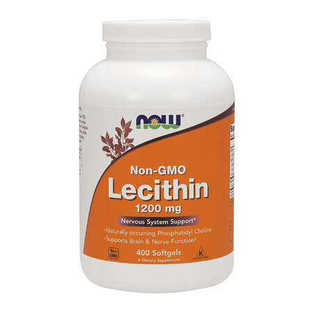 Now Foods Non-GMO Lecithin 1200 mg, Lecithin, 400 Capsules