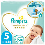 Pampers Premium Care, luiers, maat 5, Maxi, 11-16 kg, 58 stuks