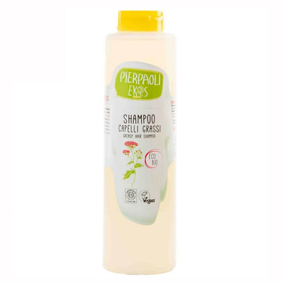 Ekos, shampoo per capelli grassi, con estratto di achillea biologica, Eco Bio, 500 ml