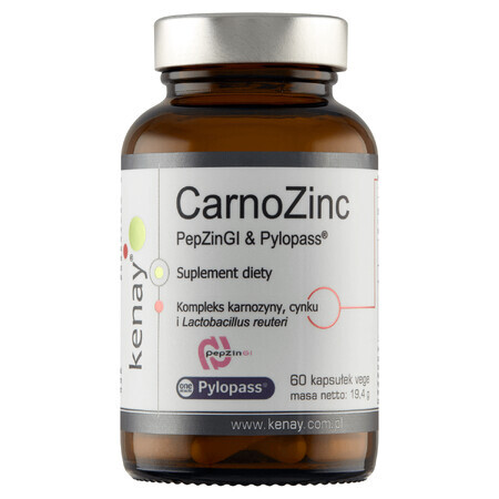 Kenay CarnoZinc PepZinGl &amp; Pulopass, 60 capsule