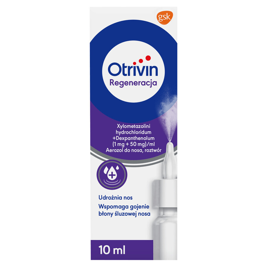 Otrivin Regeneration (1 mg + 50 mg)/ml, spray nasale, soluzione, 10 ml