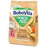 BoboVita Porcja Zbóż céréales-avoine porridge 3 céréales, pomme et poire, produits laitiers, sans sucre ajouté, après 6 mois, 210 g