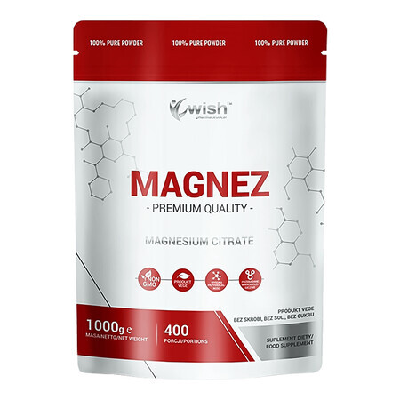 Wish Magnesium, citrato di magnesio, 1000 g