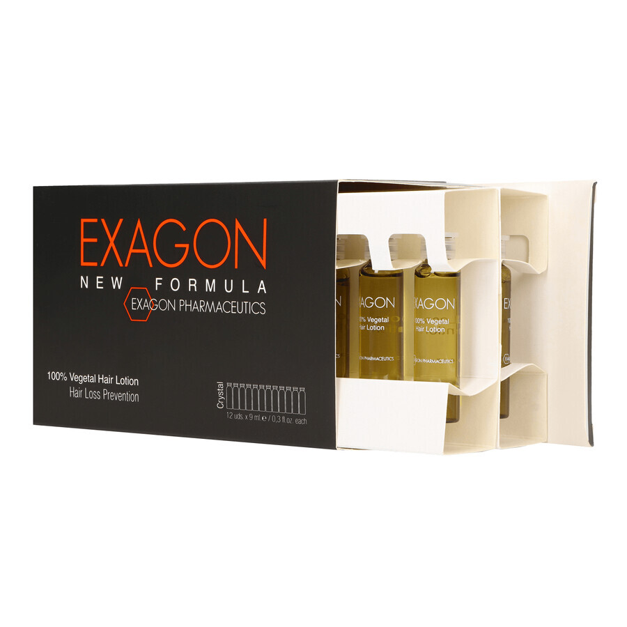 Exagon New Formula, trattamento contro la caduta dei capelli, fiale, 12 x 9 ml