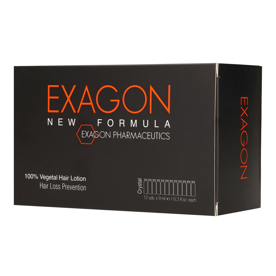 Exagon New Formula, trattamento contro la caduta dei capelli, fiale, 12 x 9 ml