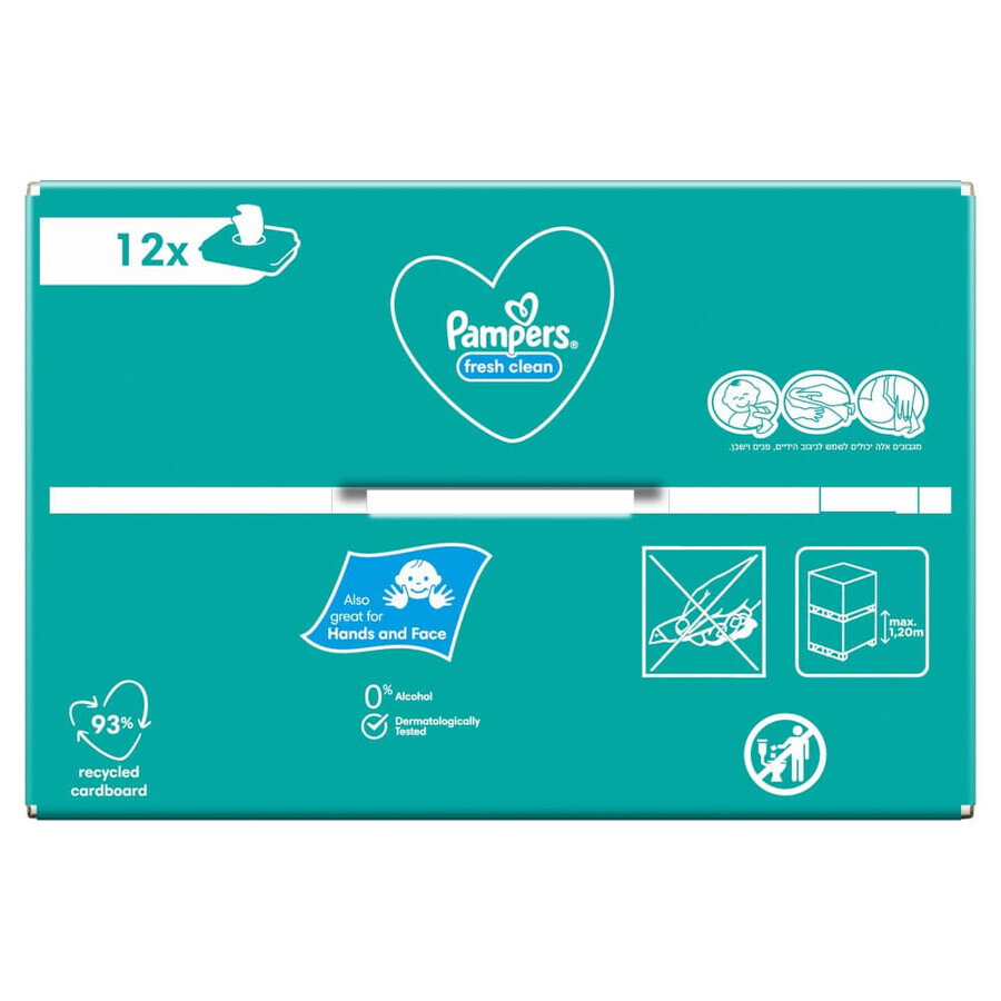 Pampers Fresh Clean, wet wipes, 12 x 52 pcs