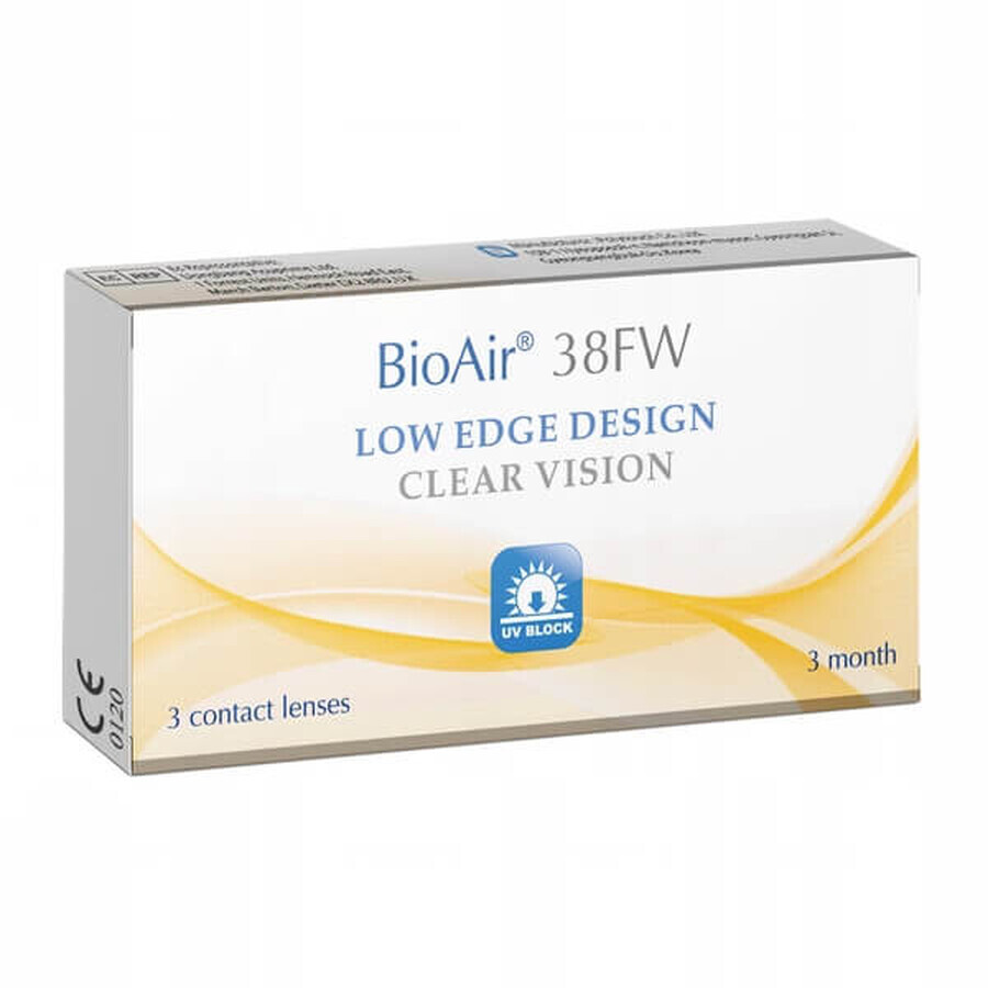 BioAir 38FW, lenti a contatto, quarto, -2,00, 3 pz.