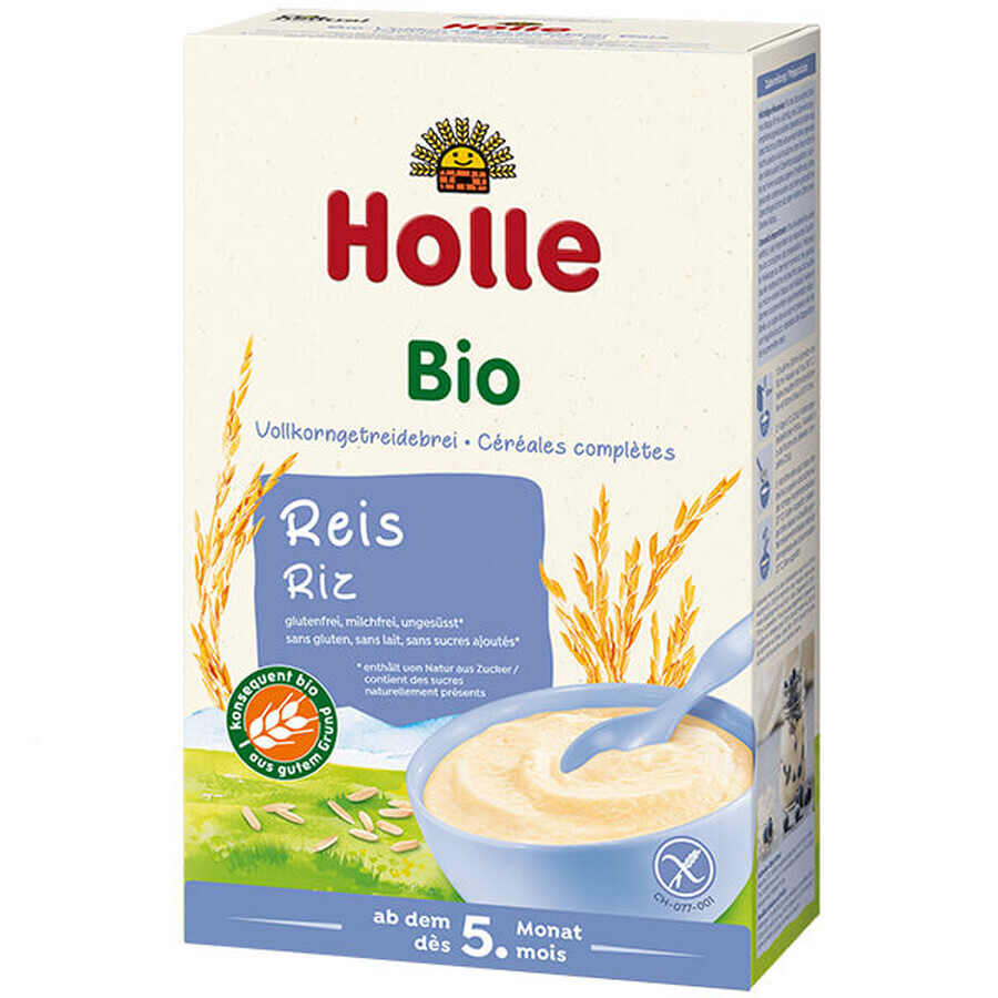 Holle arroz con leche Bio, integral, sin leche, sin gluten, a partir de 5 meses, 250 g