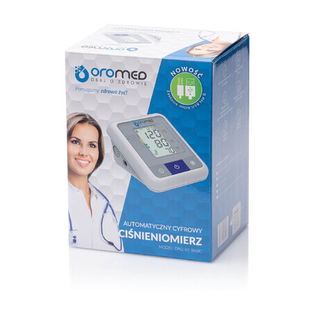 Oromed Oro-N1 Basic, misuratore elettronico di pressione del braccio superiore con alimentatore