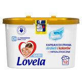 Lovela, capsule di lavaggio ipoallergeniche, bianche e colorate, 12 pezzi