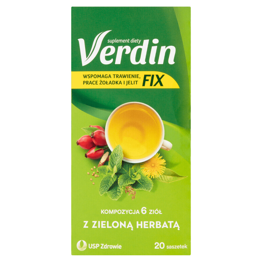 Verdin Fix with green tea, 20 sachets