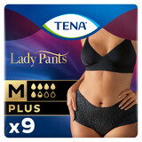 Tena Lady Pants Noir, slip assorbenti, taglia M, 75-105 cm, Plus, 9 pezzi