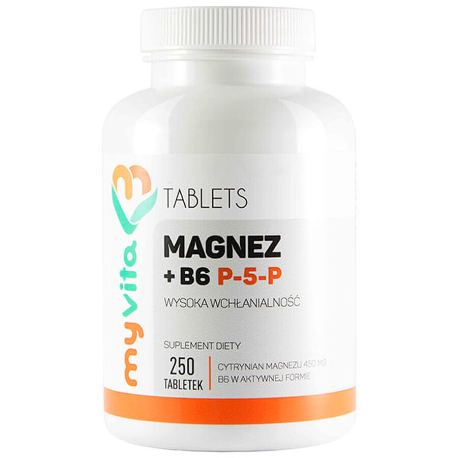 MyVita, Magnesio + vitamina B6 P-5-P, 250 compresse