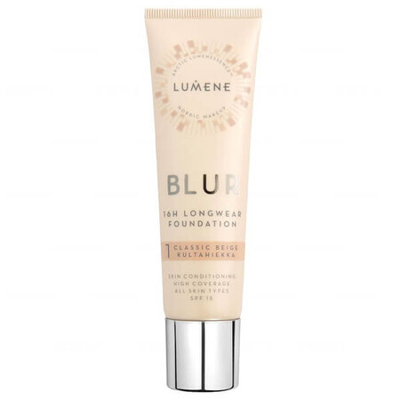 Lumene Blur, Fondotinta levigante, n. 1, Classic Beig, 30 ml