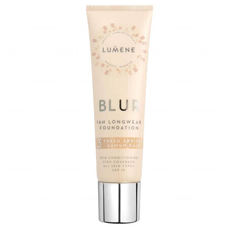 Lumene Blur, Smoothing Foundation, No. 3 Fresh Apricot, 30 ml