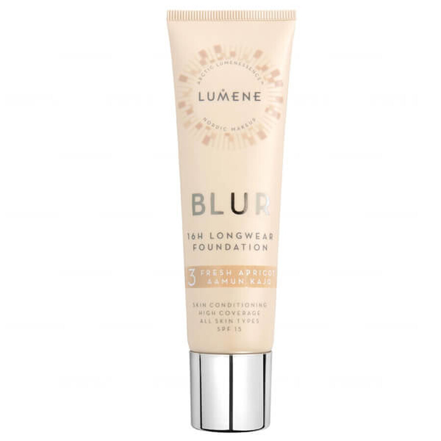 Lumene Blur, Smoothing Foundation, No. 3 Fresh Apricot, 30 ml