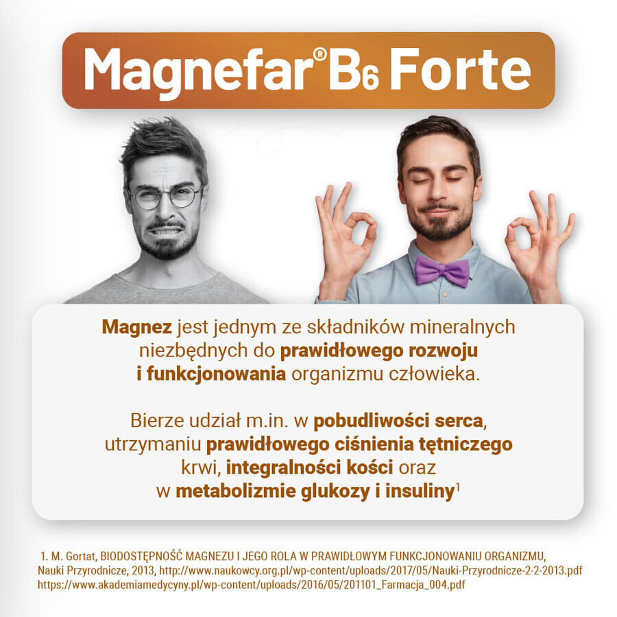 Magnefar B6 Forte 100 mg + 10.10 mg, 60 comprimate filmate