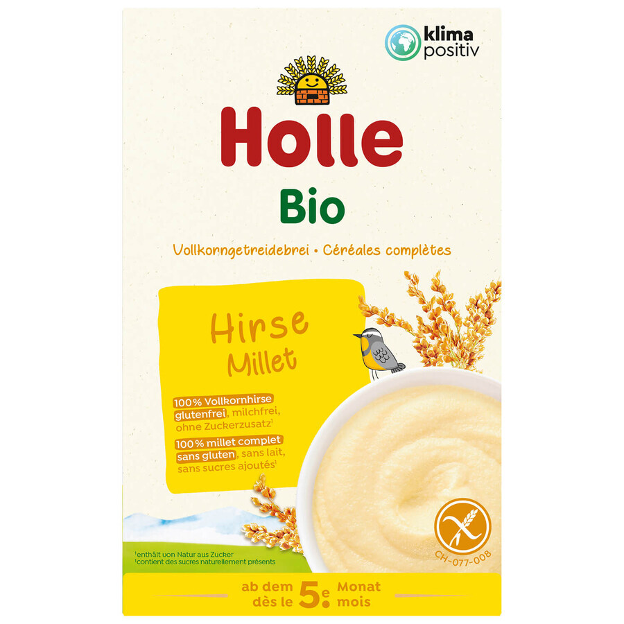 Porridge di miglio integrale Holle Bio, senza latticini, dopo 5 mesi, 250 g