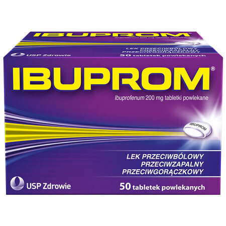 Ibuprom 200 mg, 50 film-coated tablets