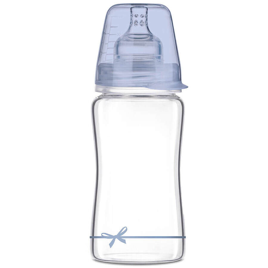 Lovi Diamond Glass, biberon in vetro con tettarella dinamica, Baby Shower, Bambino, da 3 mesi, 250 ml