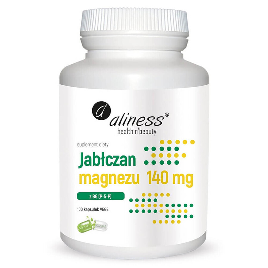 Aliness Magnesio malato 140 mg con B6 (P-5-P), 100 capsule vegetali