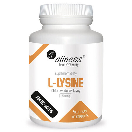 Aliness L-Lisina, L-lisina 500 mg, 100 capsule vegetali