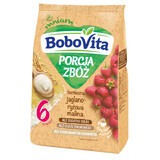 BoboVita Porcja Zbóż rice porridge with jaggery, raspberry, no milk, no added sugar, after 6 months, 170 g