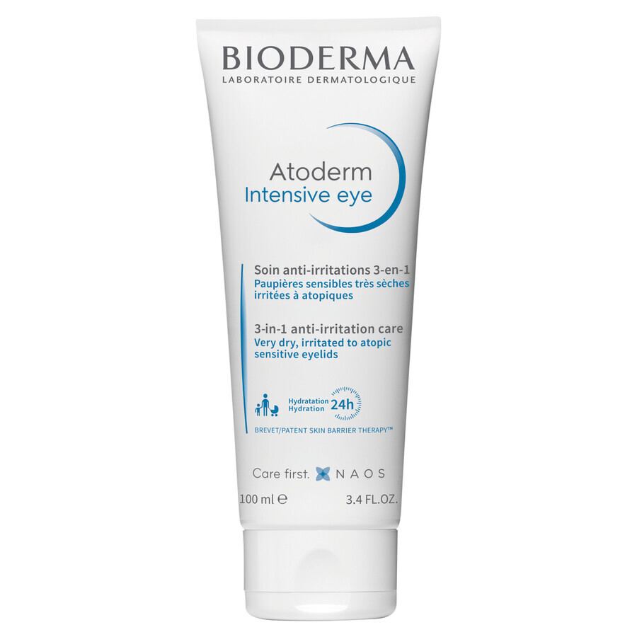 Bioderma Atoderm Intensive Eye, trattamento 3 in 1 per la pelle irritata delle palpebre, 100 ml