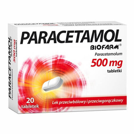 Paracetamol Biofarm 500 mg, 20 tabletten