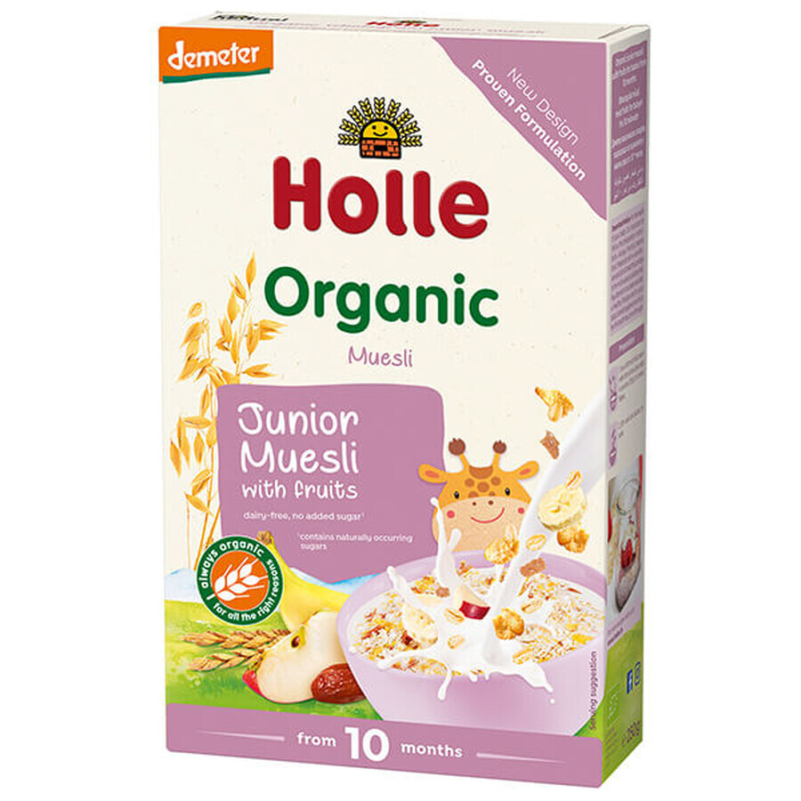 Holle Junior Muesli Bio porridge multicereali con frutta, senza latticini, dopo 10 mesi, 250 g