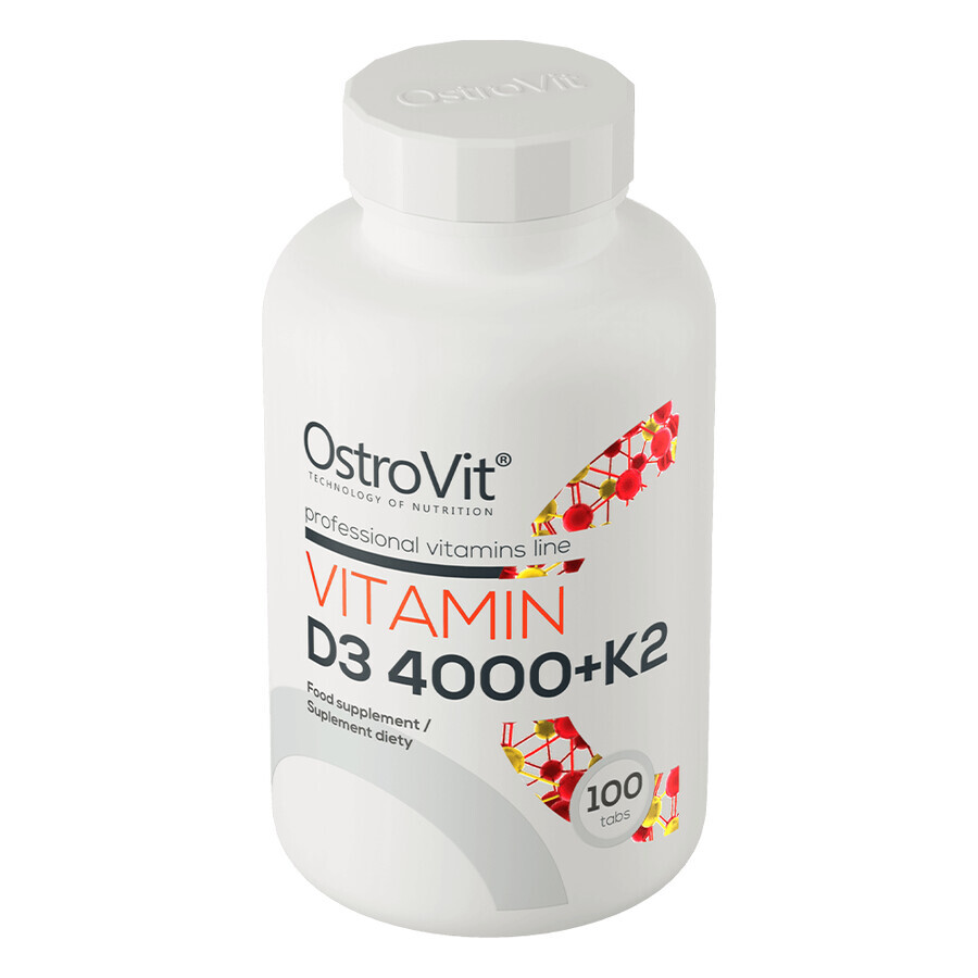 Vitamina D3 4000 + K2, 100 compresse, OstroVit 